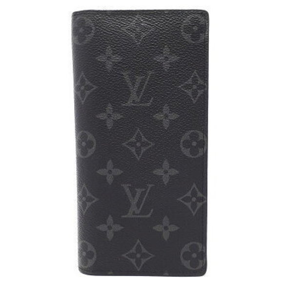 Louis Vuitton Monogram Eclipse Black Portefeuille Brazza Bifold Long Wallet - Picture 1 of 5
